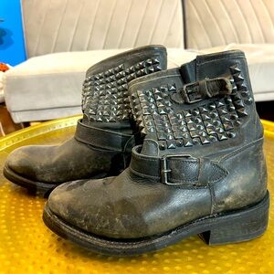 ASH rockstud punk flat booties, size 39 / 8.5